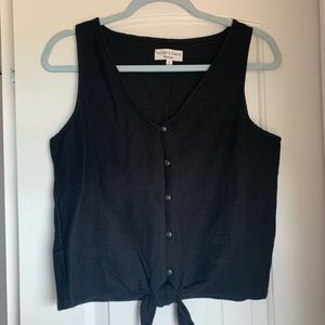 Texture & Thread Tie-Front Tank Top